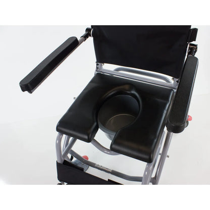 Tilt-in-Space Shower/Commode Chair with Adjustable Headrest & Flip-Up Arms – Total Care