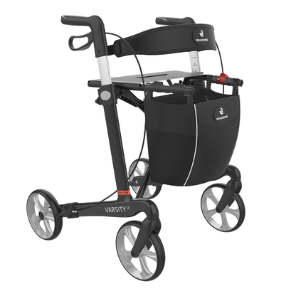 Rehasense VARSITY CF Carbon Fiber Rollator – Ultra-Lightweight Folding Walker with Seat
