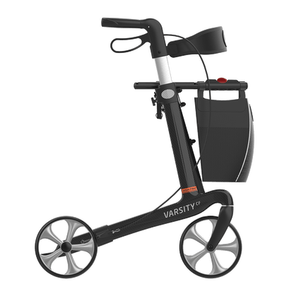 Rehasense VARSITY CF Carbon Fiber Rollator – Ultra-Lightweight Folding Walker with Seat
