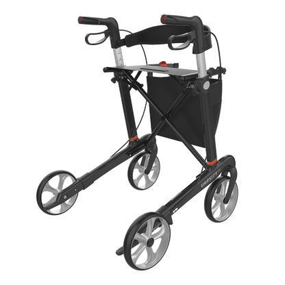 Rehasense VARSITY CF Carbon Fiber Rollator – Ultra-Lightweight Folding Walker with Seat