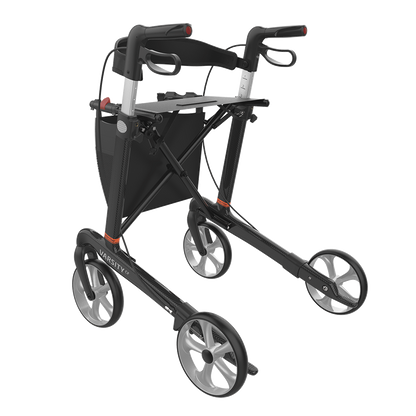 Rehasense VARSITY CF Carbon Fiber Rollator – Ultra-Lightweight Folding Walker with Seat