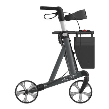 Rehasense VARSITY HD Heavy Duty Rollator – Extra-Wide Folding Walker with Seat (440 lb Capacity)