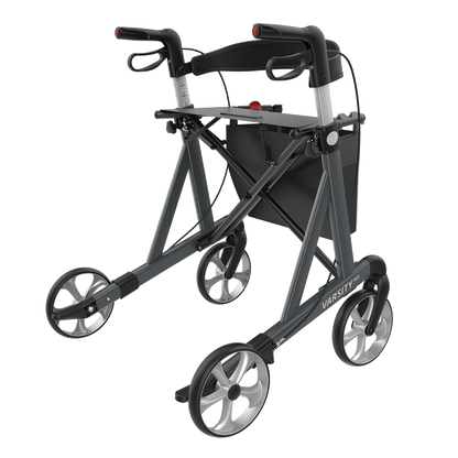 Rehasense VARSITY HD Heavy Duty Rollator – Extra-Wide Folding Walker with Seat (440 lb Capacity)
