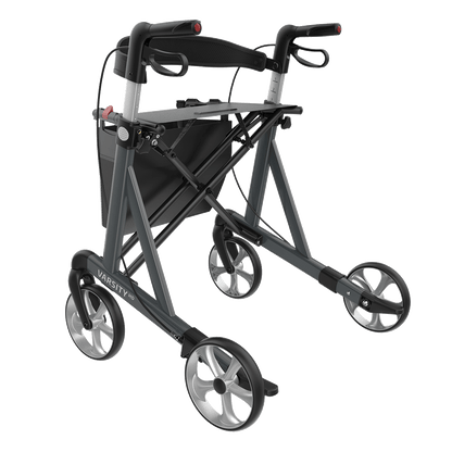 Rehasense VARSITY HD Heavy Duty Rollator – Extra-Wide Folding Walker with Seat (440 lb Capacity)