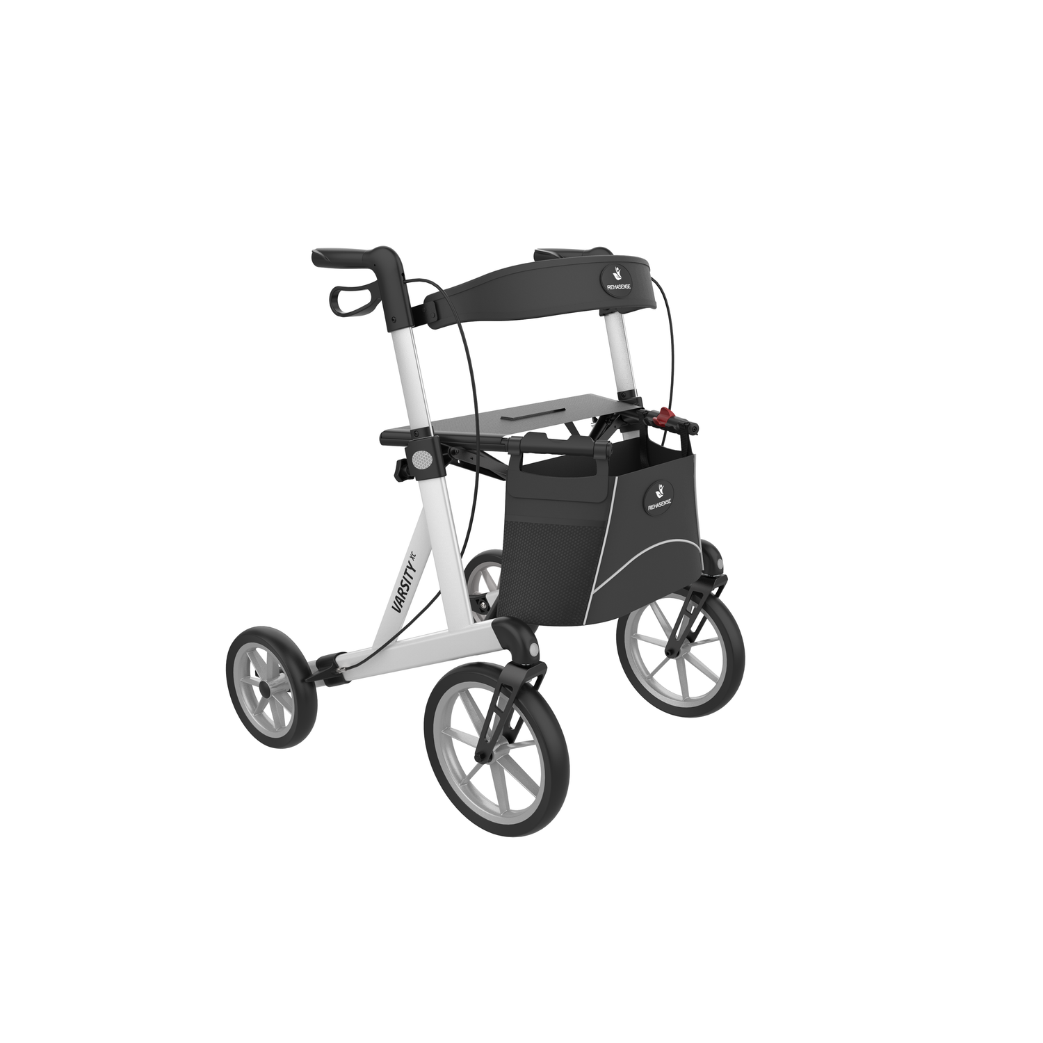 Rehasense Varsity XC Outdoor Rollator – All-Terrain Folding Walker with Seat