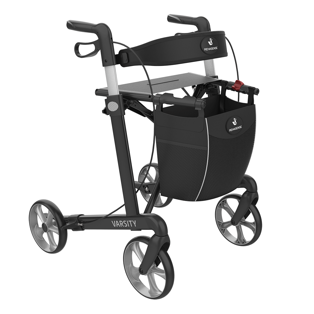 Rehasense Varsity Rollator – Lightweight Folding Aluminum Rollator Walker