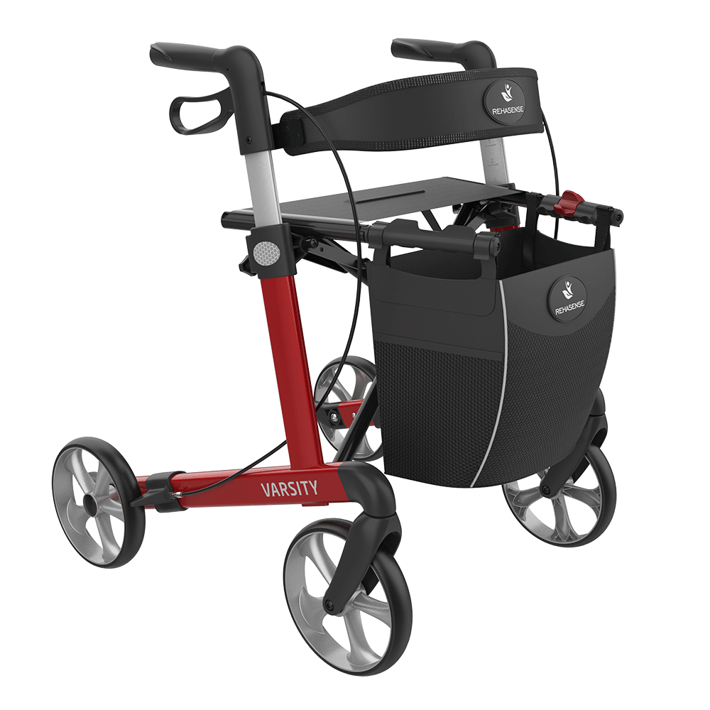 Rehasense Varsity Rollator – Lightweight Folding Aluminum Rollator Walker