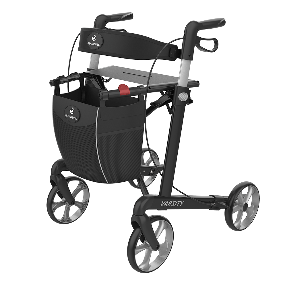 Rehasense Varsity Rollator – Lightweight Folding Aluminum Rollator Walker