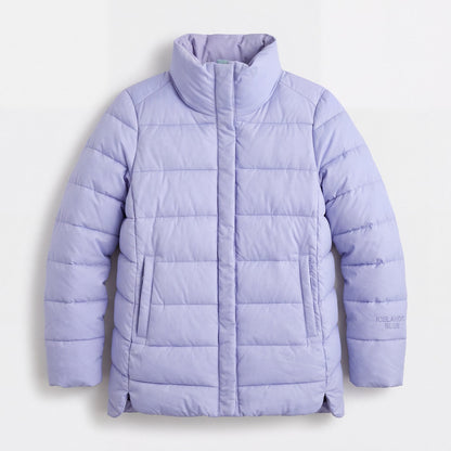 Weatherproof x MagnaReady Women's Magnetic Front Puffer Jacket Coat in Arctic Blue
