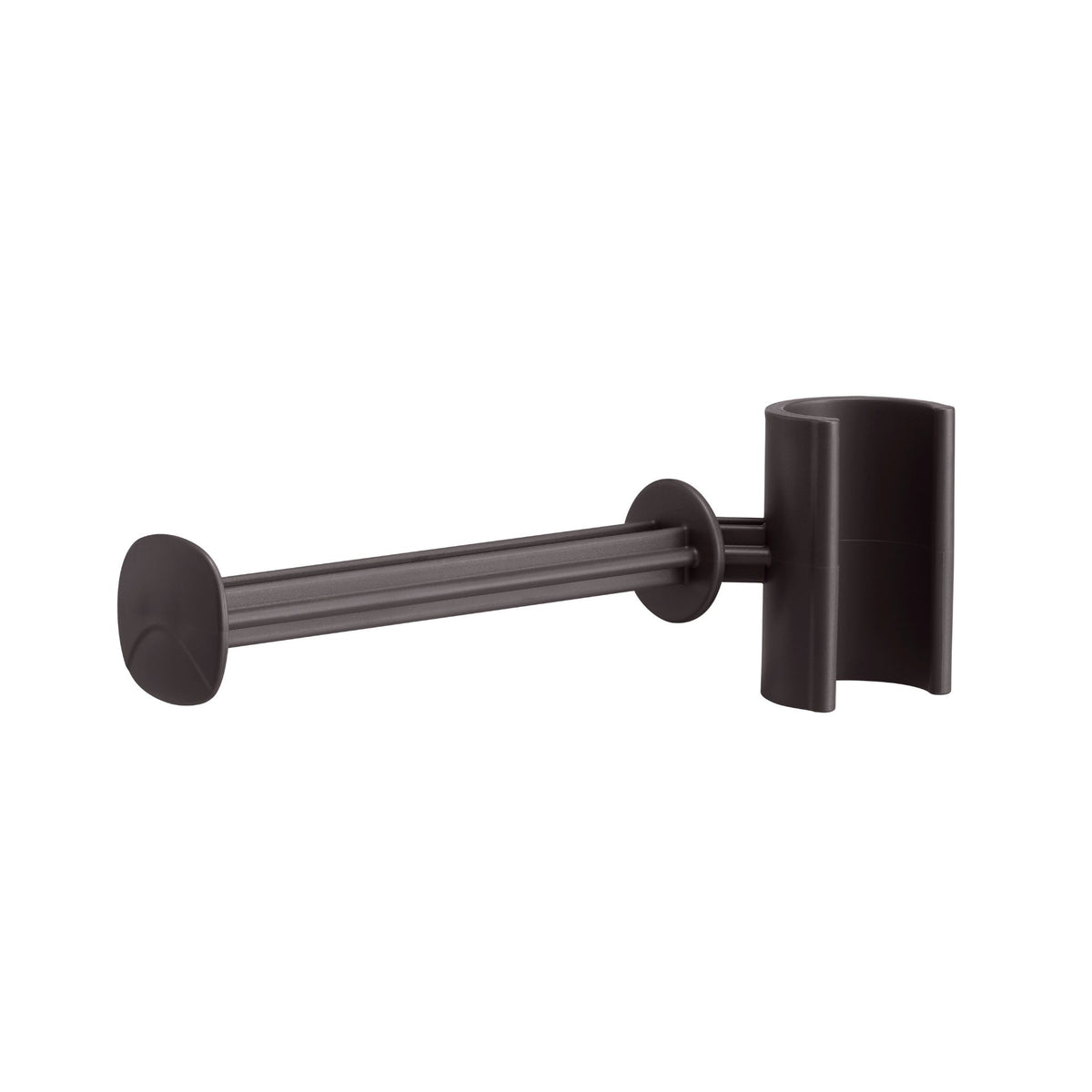 Dark brown clip-on toilet paper holder arm for the Wrappon ORB portable toilet