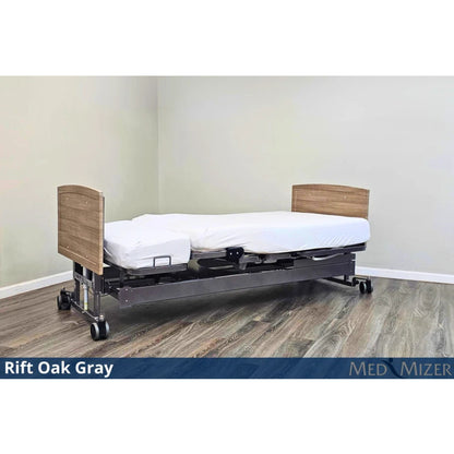 ActiveCare Standard homecare bed with Rift Oak Gray headboard and footboard finish