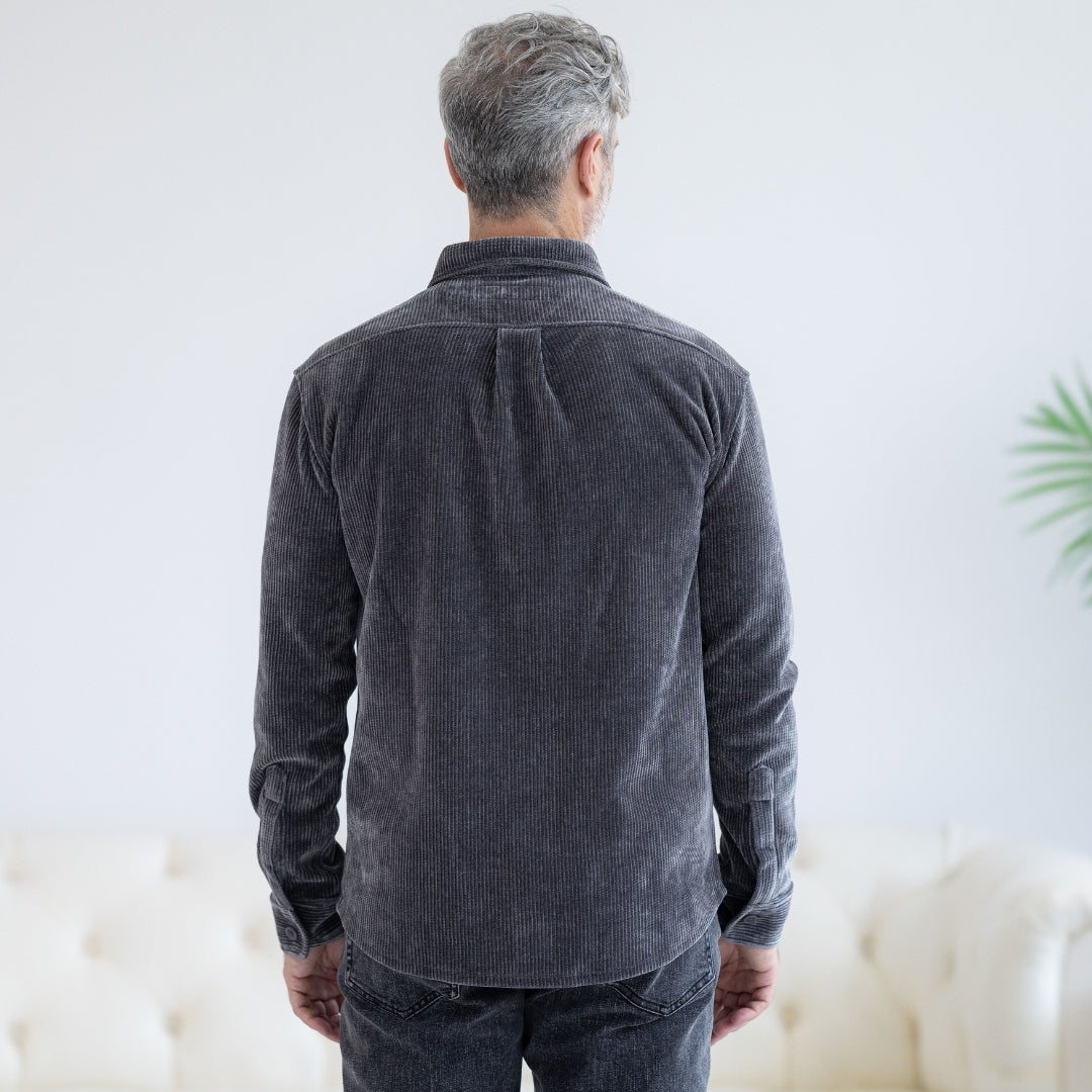 Adaptive Blackened Pearl Everyday Corduroy Shirt with Magnetic Closures and Pockets