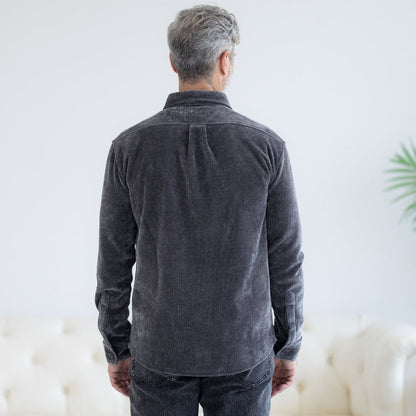 Adaptive Blackened Pearl Everyday Corduroy Shirt with Magnetic Closures and Pockets