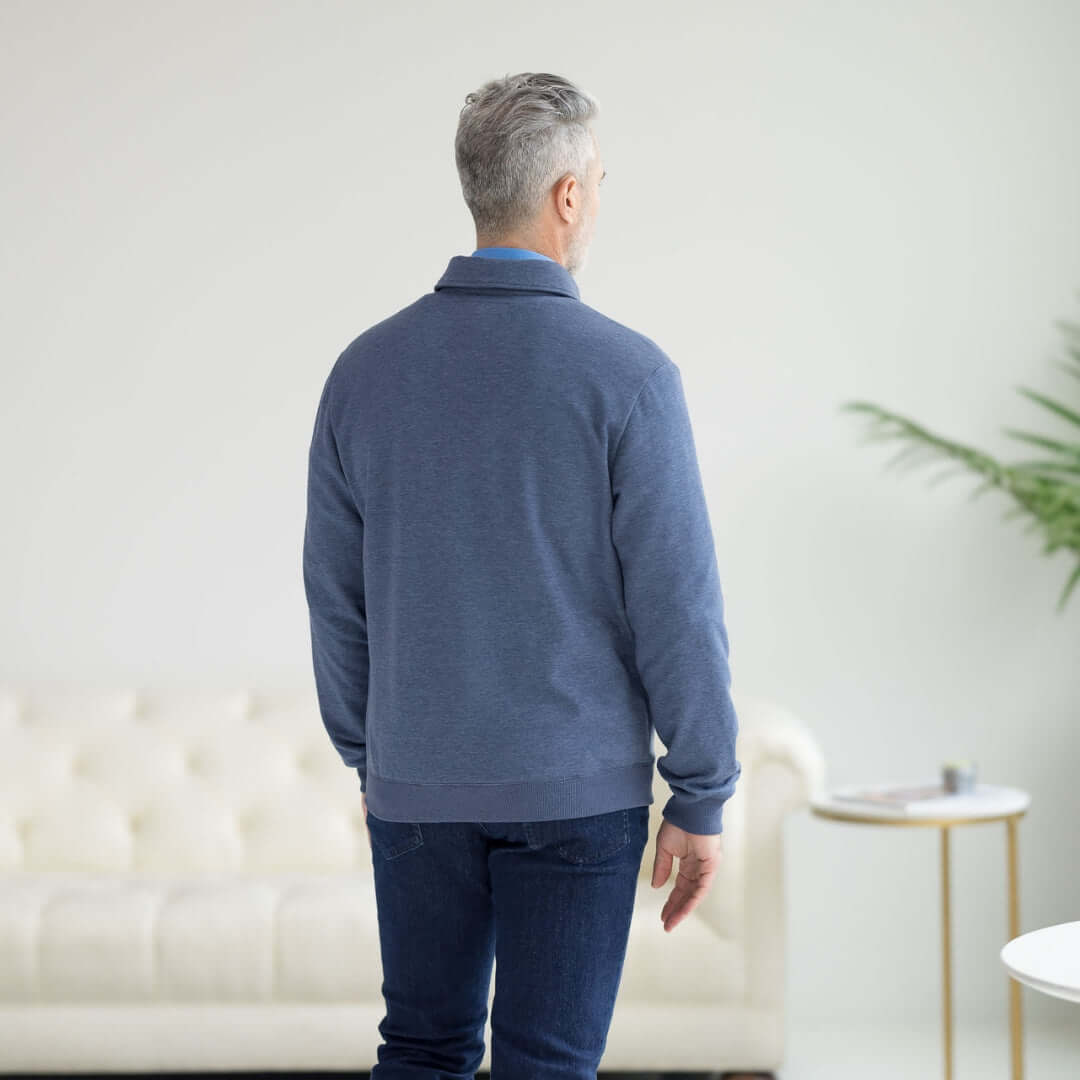 The Adaptive Magnetic Front Sweatshirt Heathered Navy