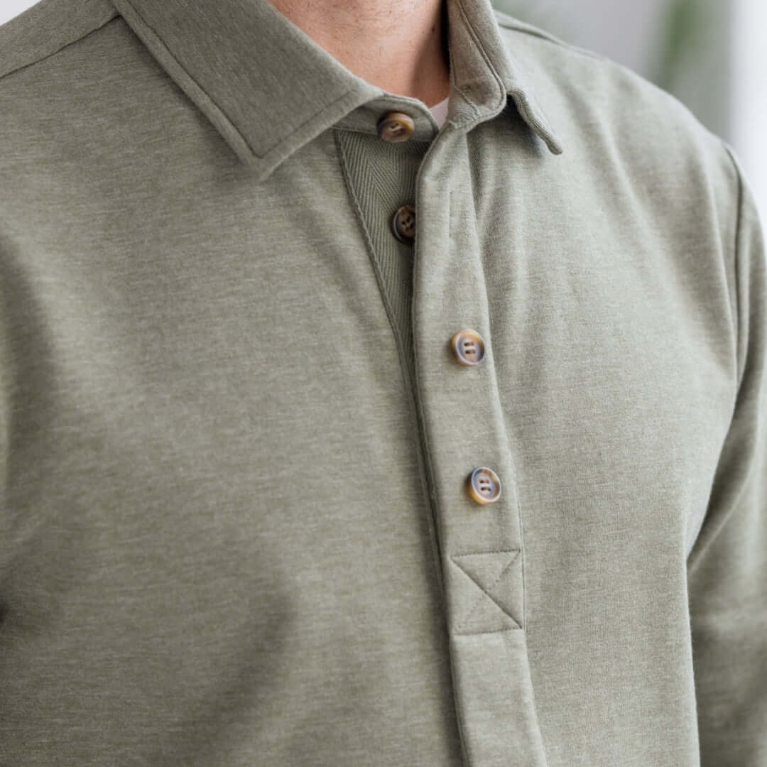 The Adaptive Magnetic Front Sweatshirt in Heathered Olive