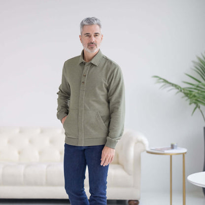 The Adaptive Magnetic Front Sweatshirt in Heathered Olive