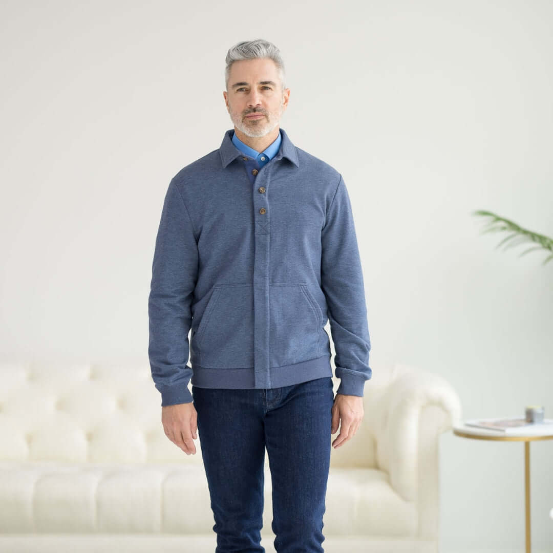 The Adaptive Magnetic Front Sweatshirt Heathered Navy