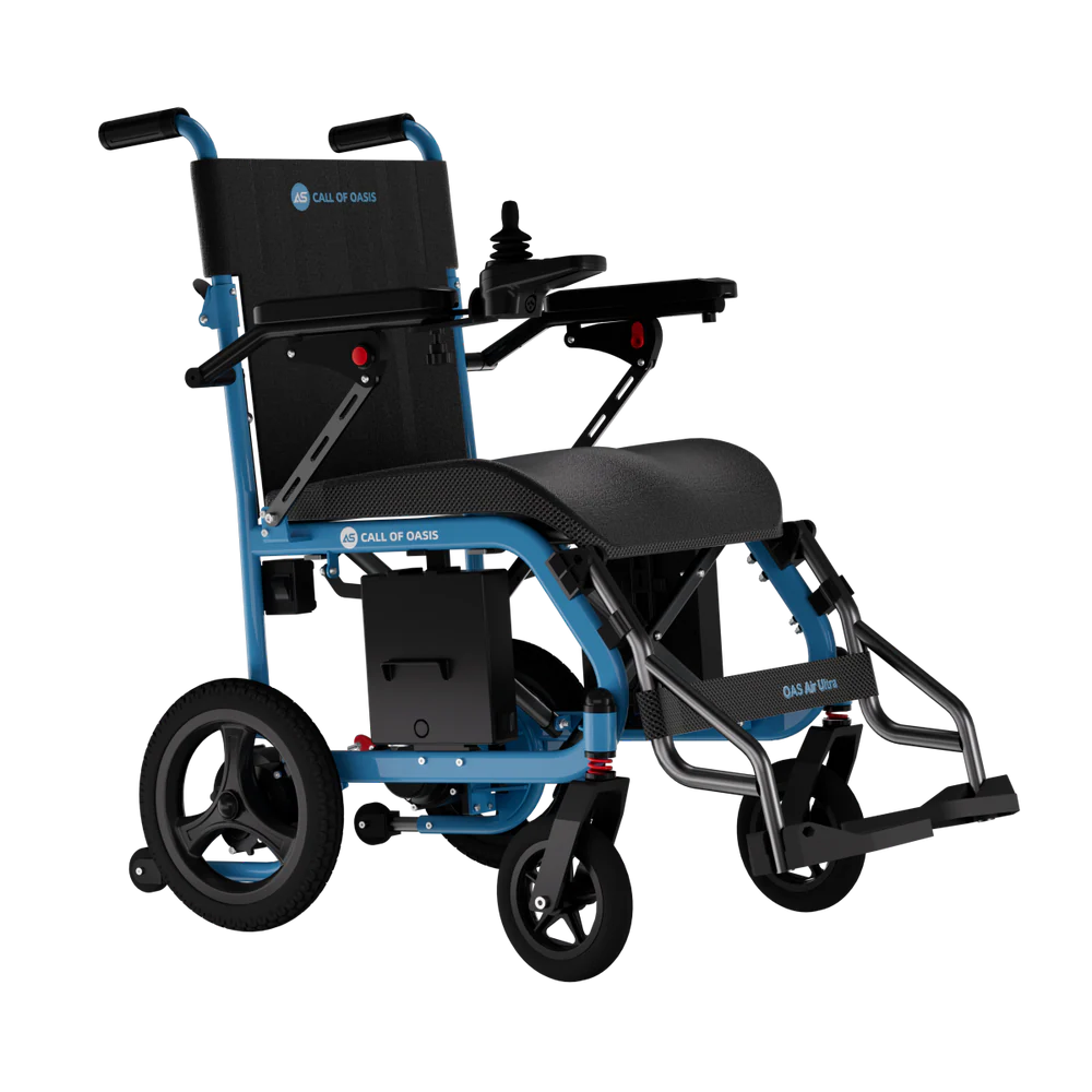 OAS Air Ultra Folding Electric Wheelchair – 36 lb Lightweight Travel Power Chair with Dual Battery