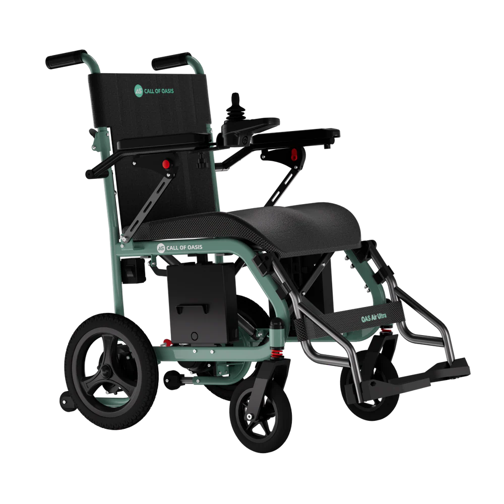 OAS Air Ultra Folding Electric Wheelchair – 36 lb Lightweight Travel Power Chair with Dual Battery