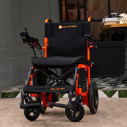OAS Air Ultra Folding Electric Wheelchair – 36 lb Lightweight Travel Power Chair with Dual Battery