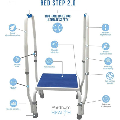 Bed Step 2.0 Adjustable Height Step Stool - 600lb Capacity