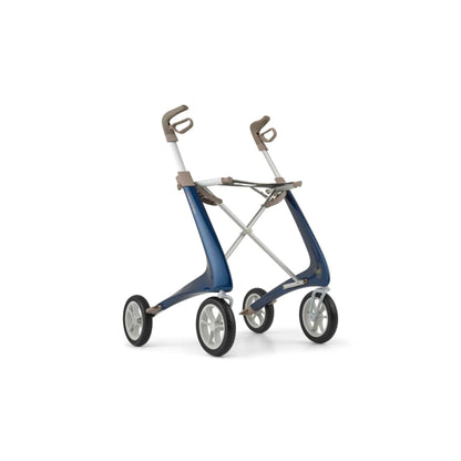 Royal Blue byACRE Carbon Ultralight carbon fiber rollator with ergonomic handles, seat, and puncture-proof wheels