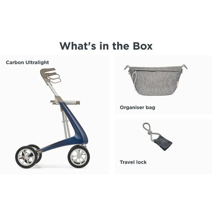 byACRE Carbon Ultralight Rollator – Lightweight Carbon Fiber Folding Walker (Up to 285 lb Capacity)