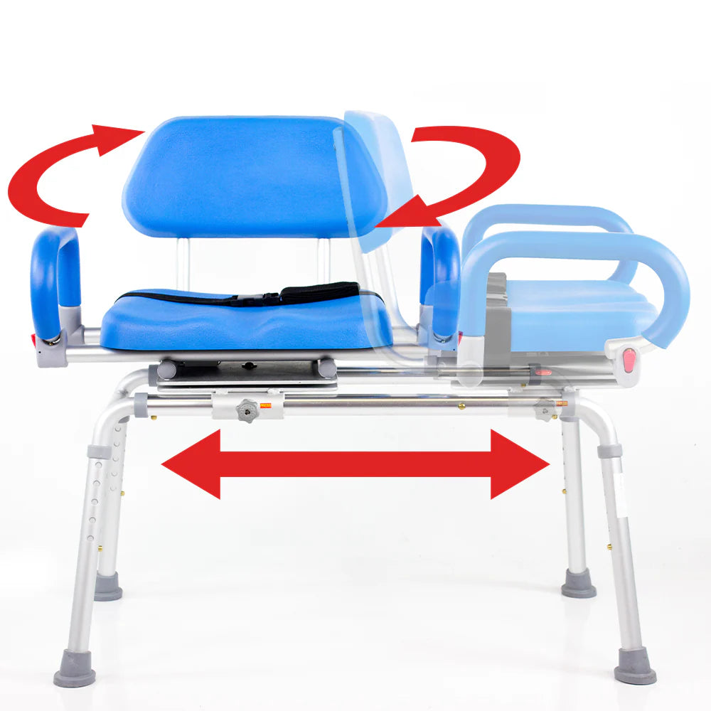 Carousel Sliding Transfer Bench – Swivel Seat, Padded, Safe Transfers