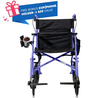 Platinum Health Hummingbird™ Ultra-Lightweight Foldable Transport Wheelchair