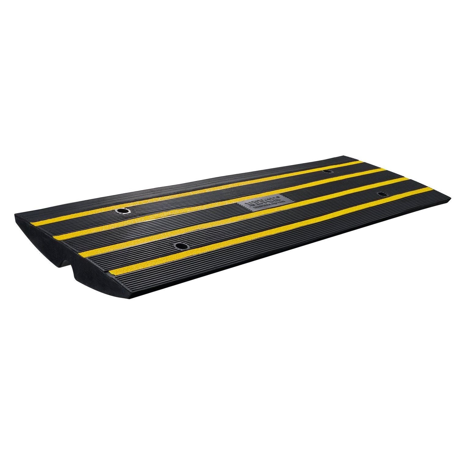 Rubber Curb Ramp for Driveway 1 Pack, 15T Heavy Duty Sidewalk Curb Ramp, 2.6" Rise Height Cable Cover Curbside Bridge Ramp for Garage for Low Cars, Wheelchairs
