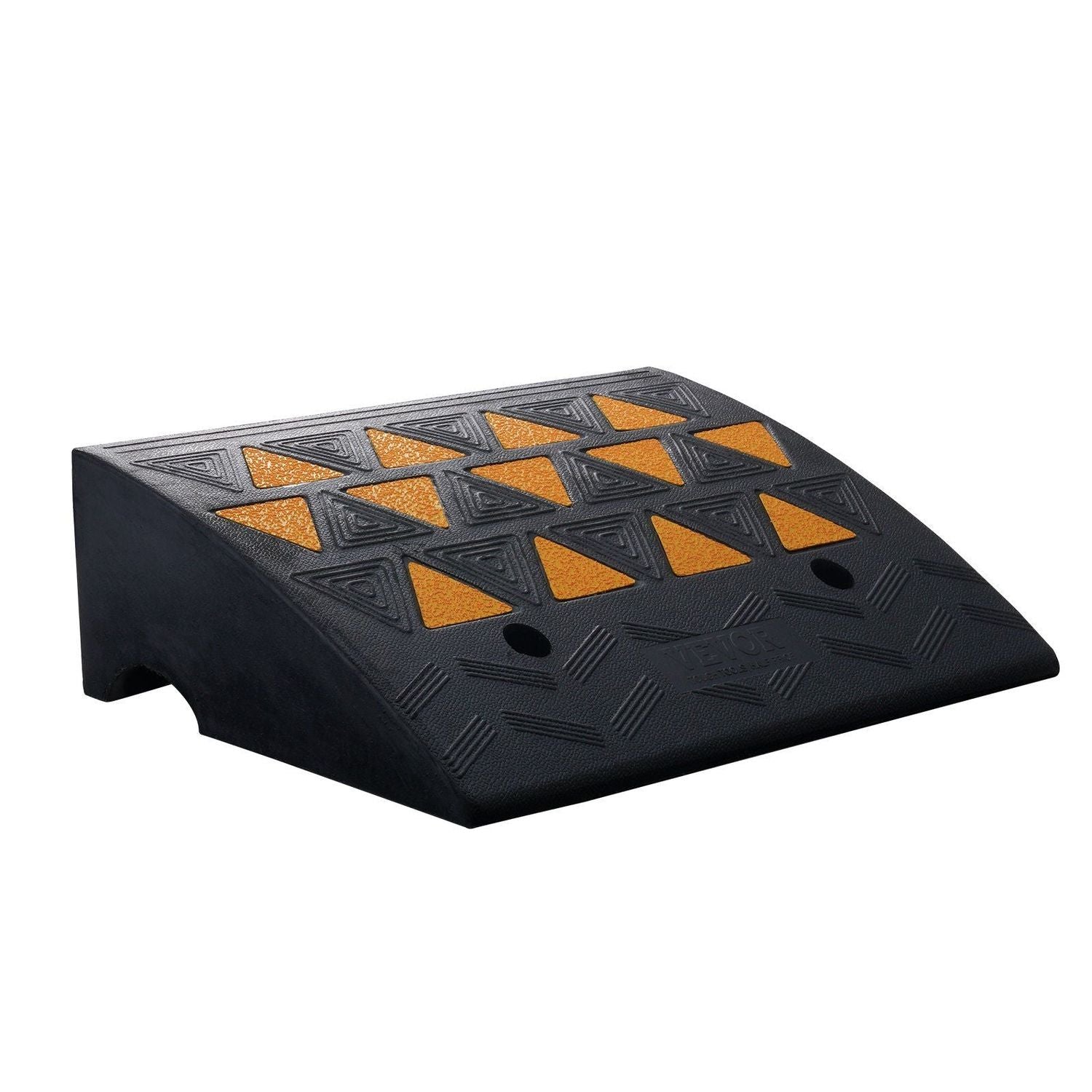 Rubber Curb Ramp 6" Rise Height Sidewalk Curb Ramp, 14.6" Width 19.3" Length Driveway Ramp for Curb, 15T Heavy Duty Rubber Ramp for Forklifts, Trucks, Buses, Cars, Wheelchairs, Bikes