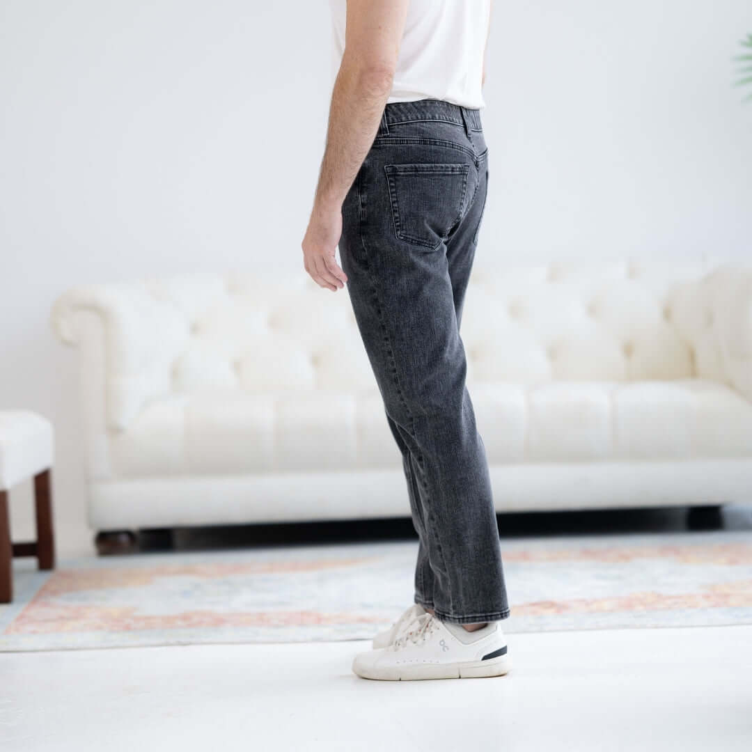 Denim Black Wash Five Pocket Jean with Magnetic Fly