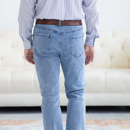 Denim Light Wash Five Pocket Jean with Magnetic Fly