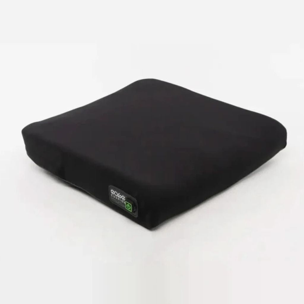 Black waterproof Ease Cushion cover with green power button visible through the front access panel