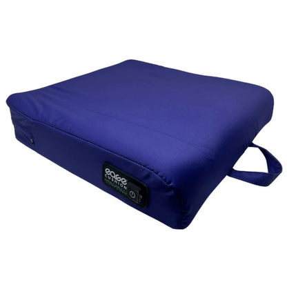 Blue waterproof Ease Cushion cover with side carry handle and power button access panel