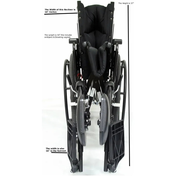 KM 5000 18" seat Lightweight Reclining Wheelchair with Removable Desk Armrest by Karman