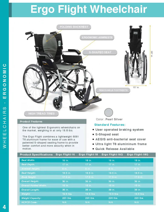 Ergo Flight-Ultra Lightweight Ergonomic Wheelchair