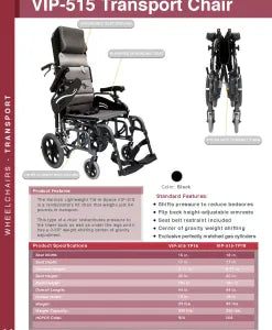 Karman VIP-515-TP Lightweight Foldable Tilt-in-Space Wheelchair