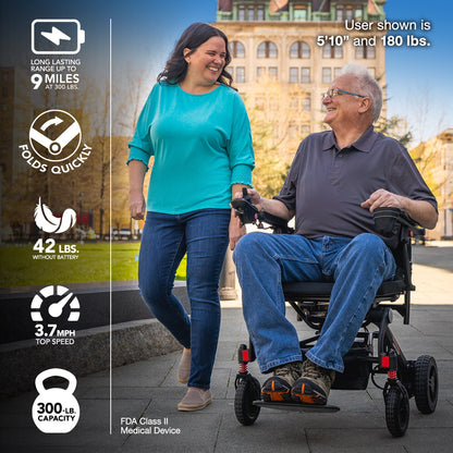 lightweight power chair with joystick control and storage