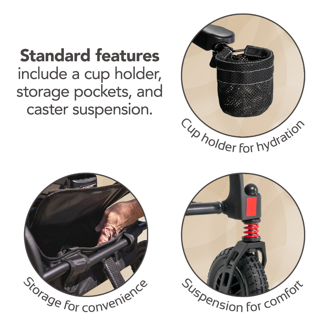 Rascal Carbon Cruiser Folding Electric Wheelchair – 42 lb Lightweight Travel Power Chair