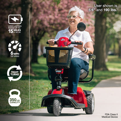 Rascal Conquest 3-Wheel Mobility Scooter – Heavy-Duty Scooter with Tight Turning Radius & 15.4-Mile Range
