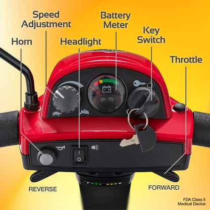 Rascal Conquest 3-Wheel Mobility Scooter – Heavy-Duty Scooter with Tight Turning Radius & 15.4-Mile Range