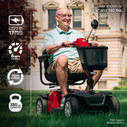 Rascal Conquest 4-Wheel Mobility Scooter – Stable Mid-Size Scooter with 16.9-Mile Range & Adjustable Comfort
