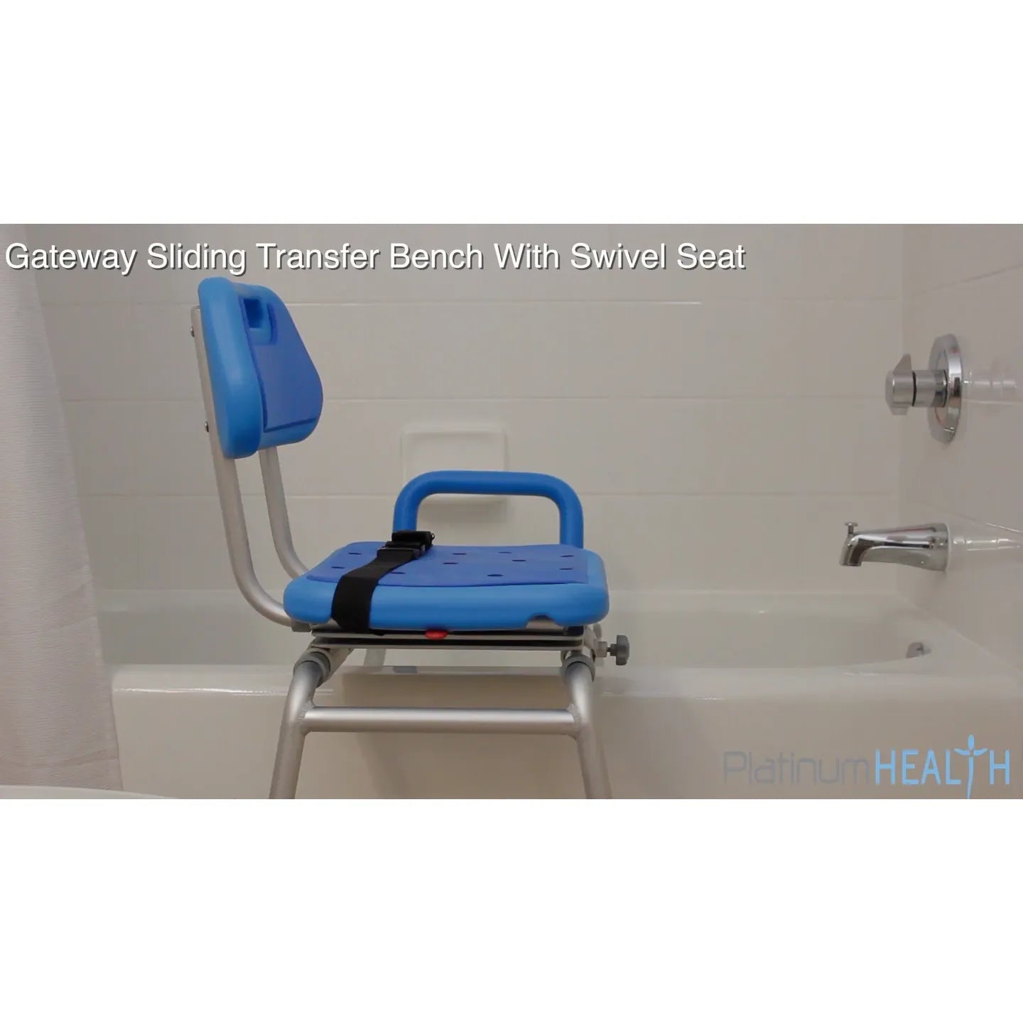 Gateway Premium Sliding Bath Transfer Bench with Swivel Seat PADDED