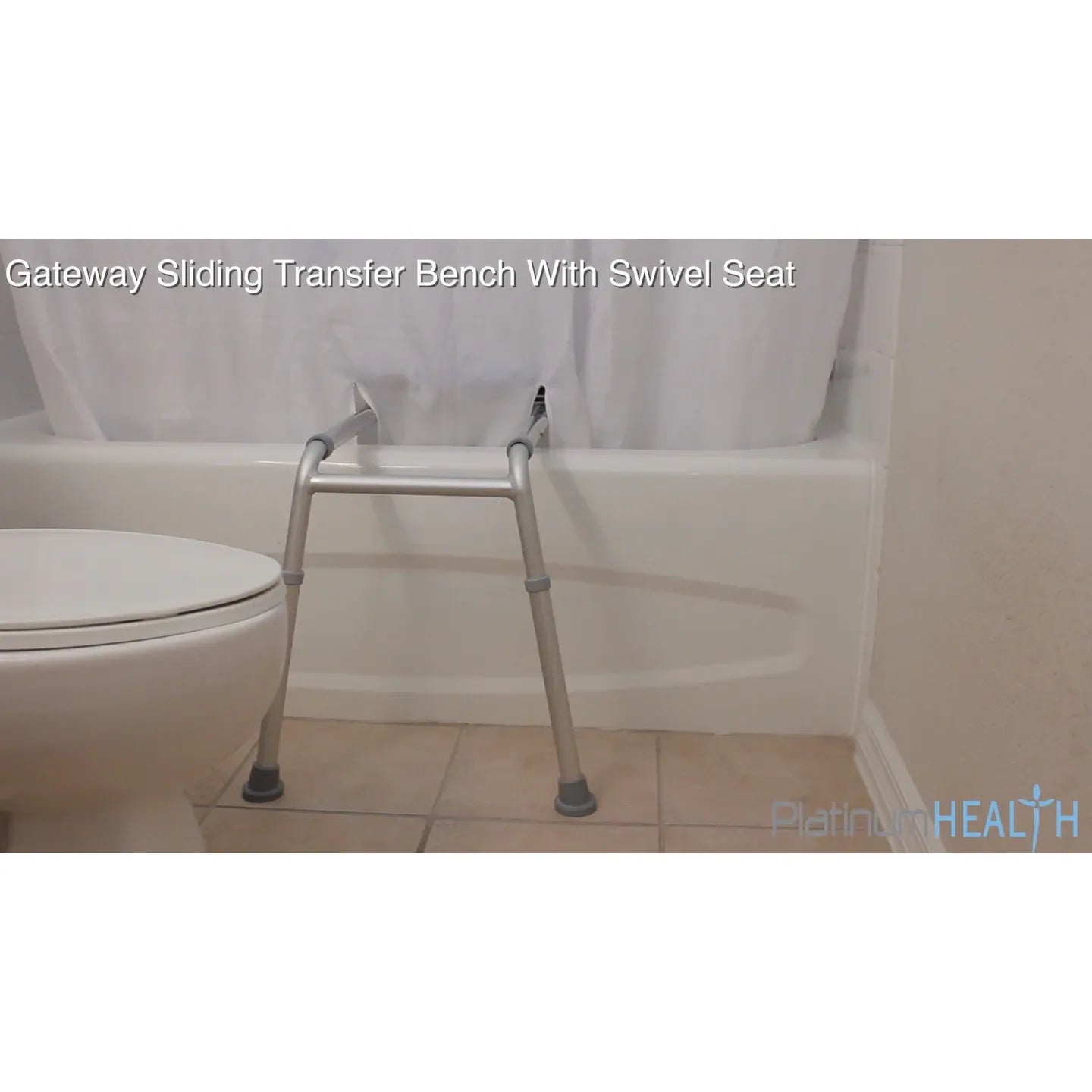 Gateway Premium Sliding Bath Transfer Bench with Swivel Seat PADDED