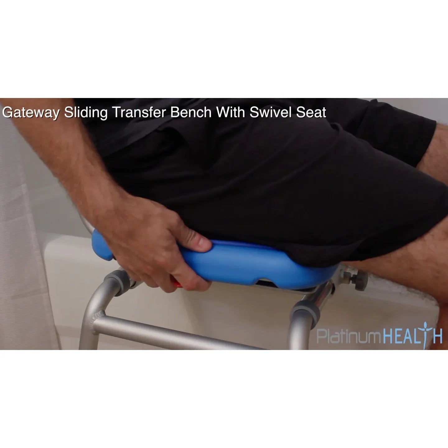 Gateway Premium Sliding Bath Transfer Bench with Swivel Seat PADDED