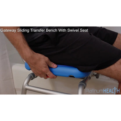 Gateway Premium Sliding Bath Transfer Bench with Swivel Seat PADDED