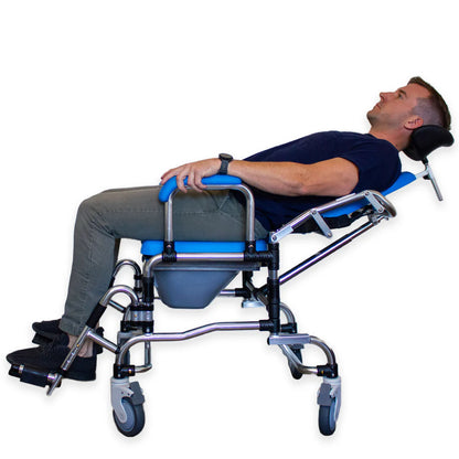 Heavy-Duty Tilt Bath Chair with ComfortMesh Cover & Adjustable Positioning – Floor-Level Support Chair