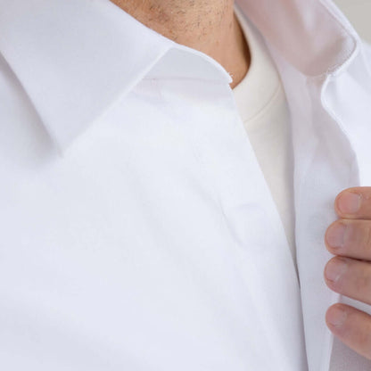 Long Sleeve White ‘Ryan’ Dress Shirt with Magnetic Closures