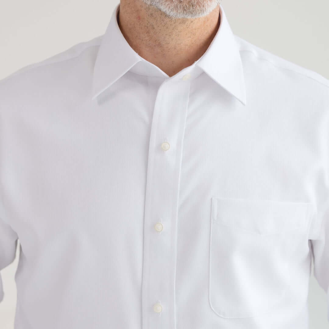 Long Sleeve White ‘Ryan’ Dress Shirt with Magnetic Closures